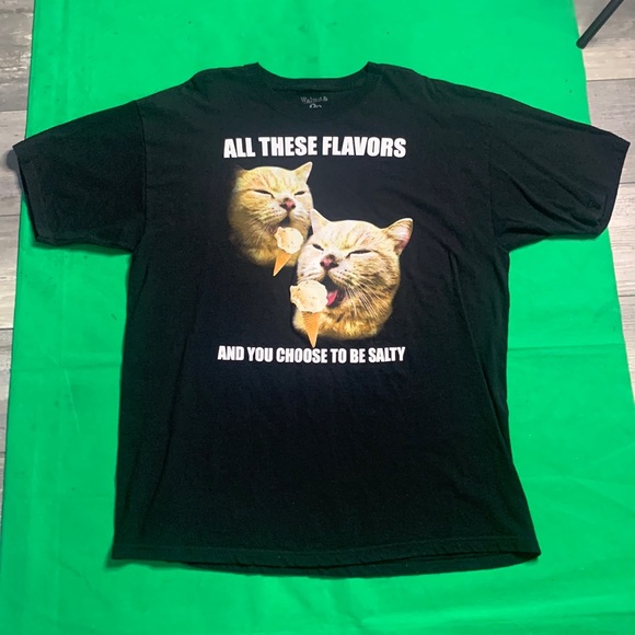 Walnut&39th All These Flavors and You Choose To Be Salty Cat Graphic T-Shirt XL - Picture 3 of 8